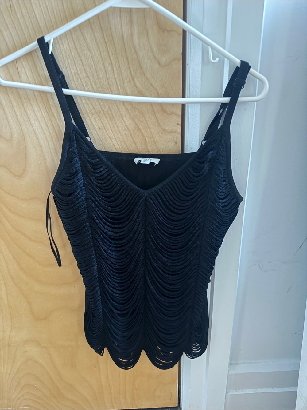 Cache Black Ruched Tank Top